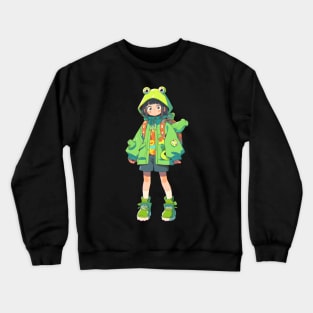 Kawaii Anime Frog Girl Crewneck Sweatshirt